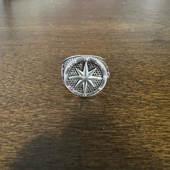 925 Sterling Silver Anchor and Compass and Ship Wheel Ring